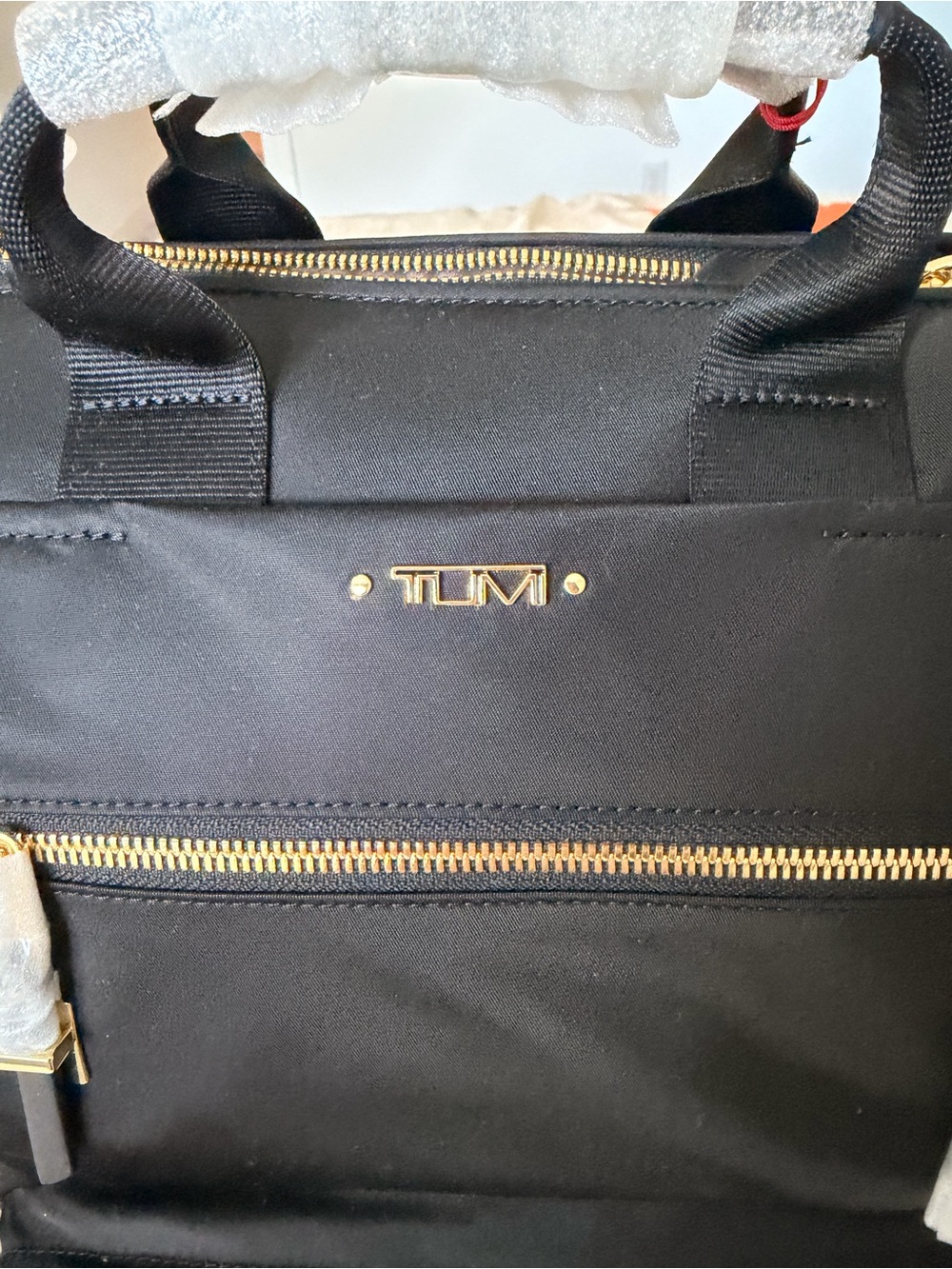 Tumi Black Laptop Brief with Gold Hardware